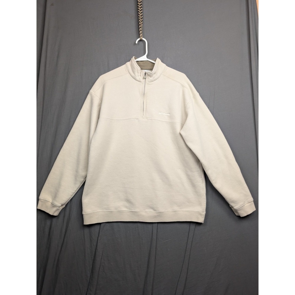Columbia Men's Off White Quarter-Zip Sweatshirt Size‎ Large